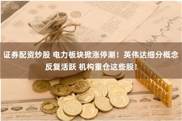 证券配资炒股 电力板块掀涨停潮！英伟达细分概念反复活跃 机构重仓这些股！